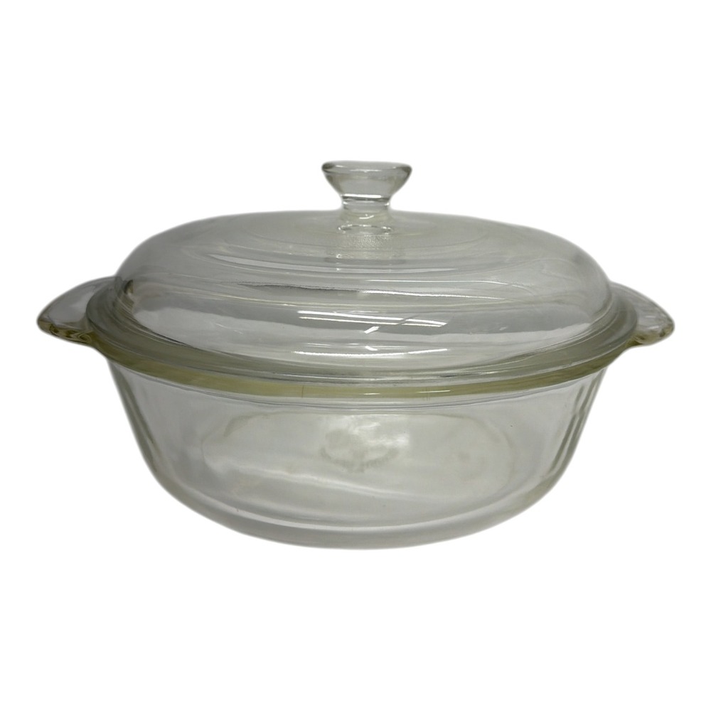 Anchor Hocking Fire King 1 1/2 QT Clear Casserole #447 w/ Lid #35 - See Photo